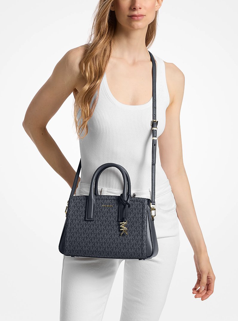 Borsa a mano Laila piccola con logo in NOTTE | Michael Kors