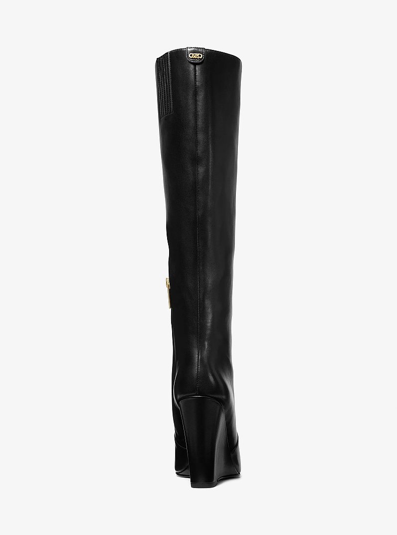 Isra Embellished Wedge Boot in BLACK | Michael Kors