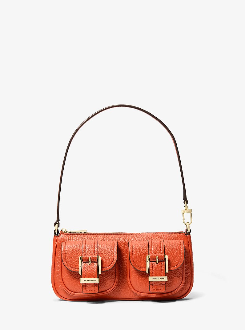 Pochette Zoe Small aus gekrispeltem Leder in ORANGENPUNSCH | Michael Kors