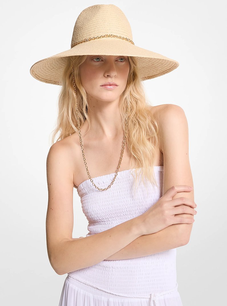 Chapeau de paille travaill&eacute; in CAMEL | Michael Kors