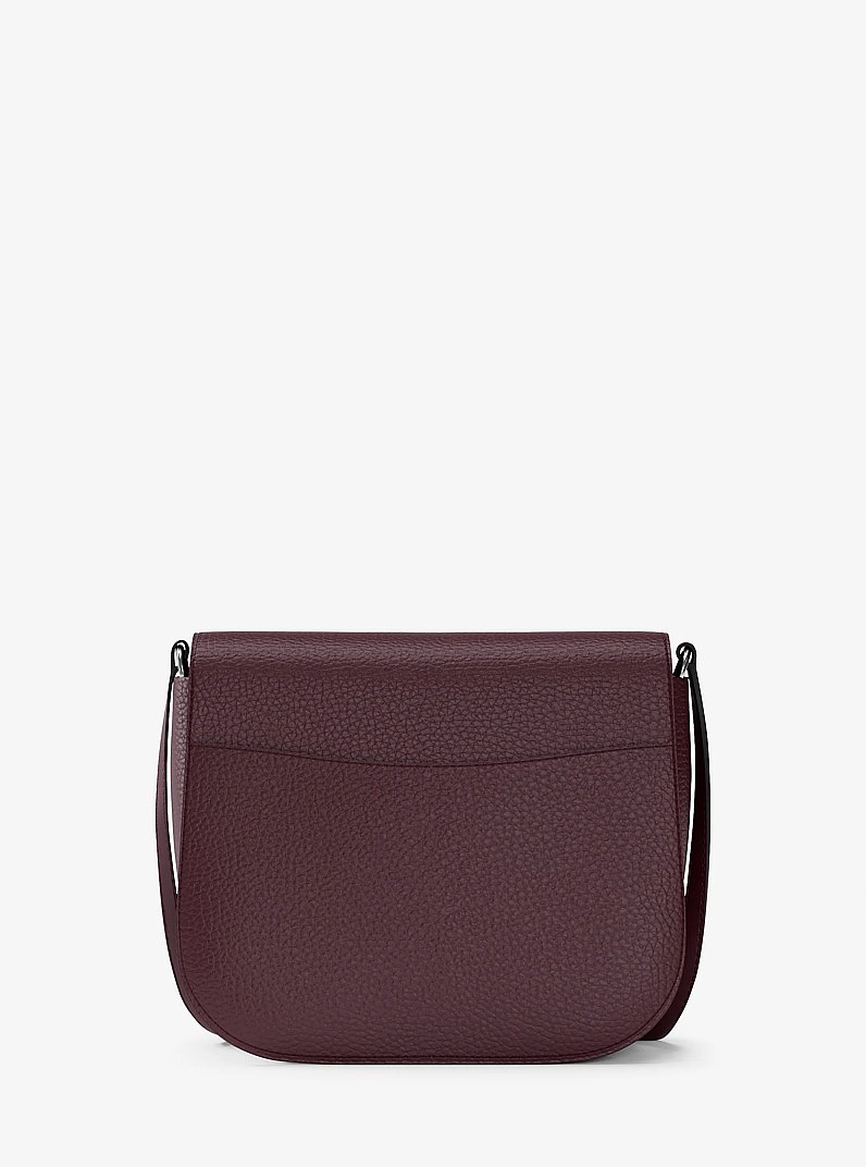 Emilia Small Pebbled Leather Saddle Crossbody Bag in OXBLOOD | Michael Kors