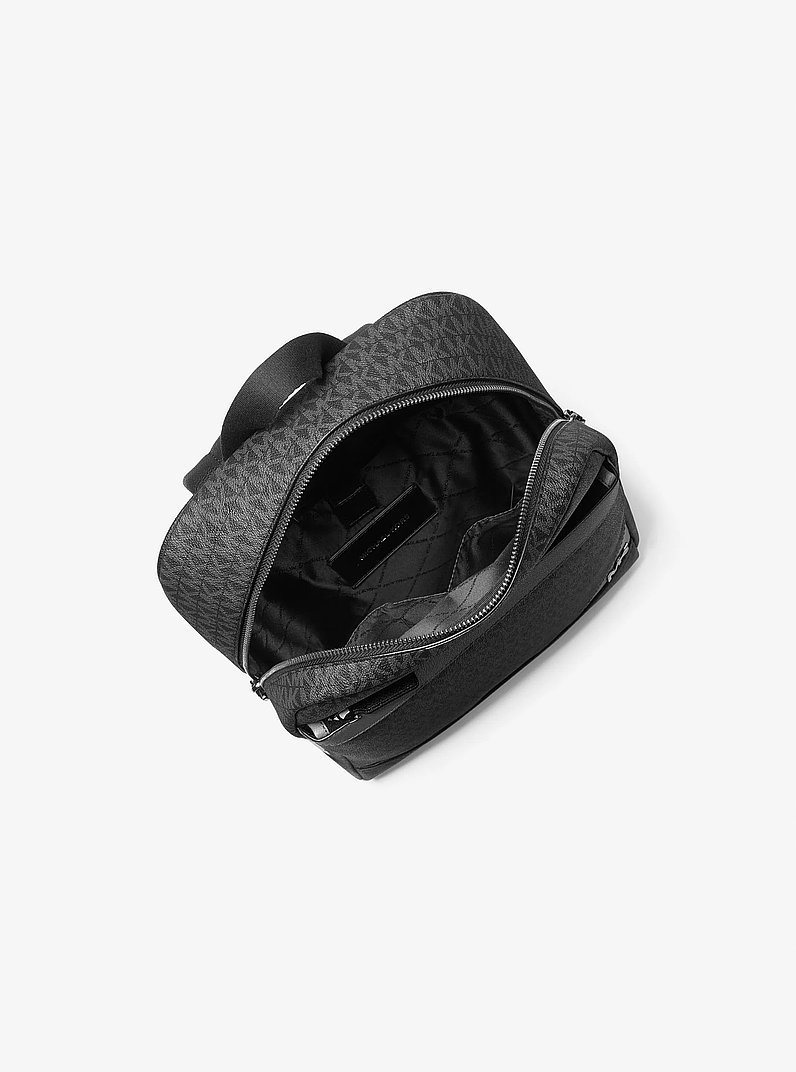 Cooper Medium Color-Block Signature Logo Backpack in STEEL GREY | Michael Kors