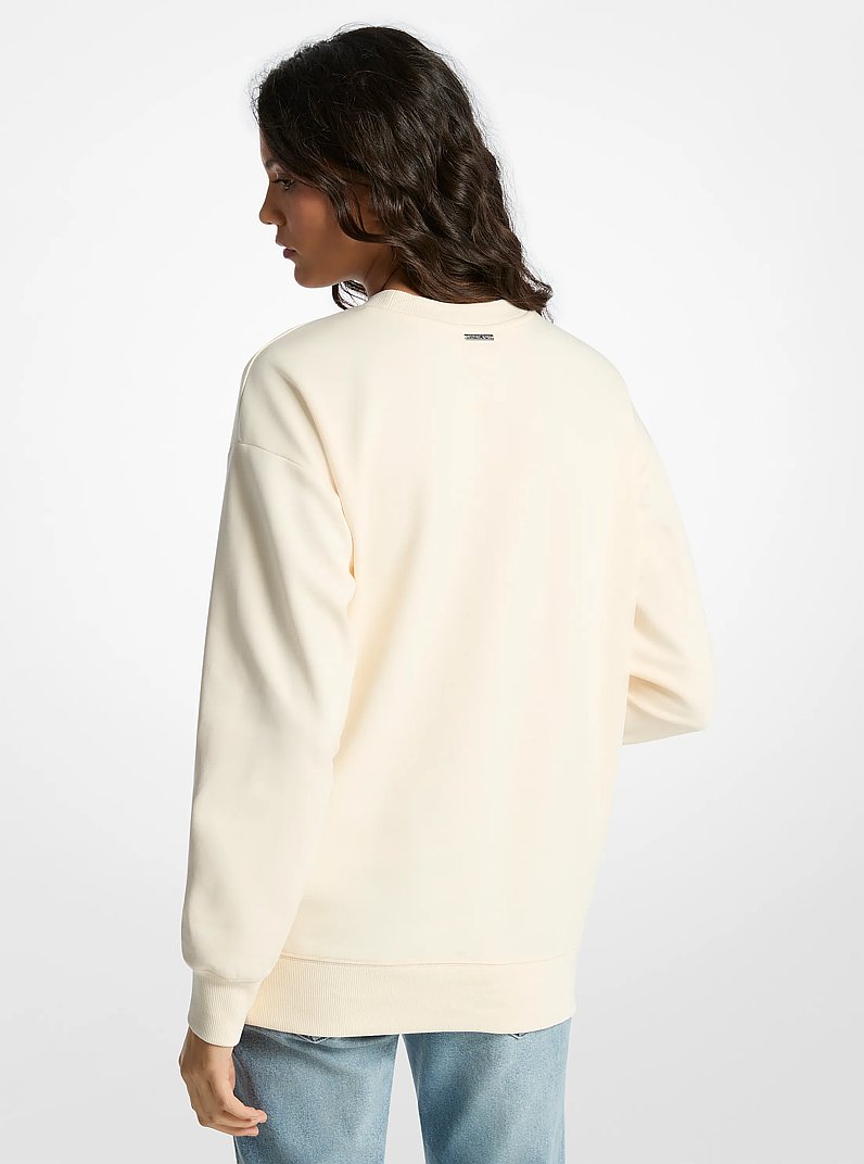 Graphic Logo Cotton Blend Sweatshirt in BONE | Michael Kors