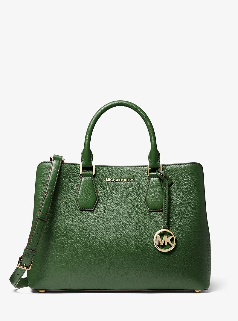 Henkeltasche Camille Large aus gekrispeltem Leder in AMAZONASGR&Uuml;N | Michael Kors