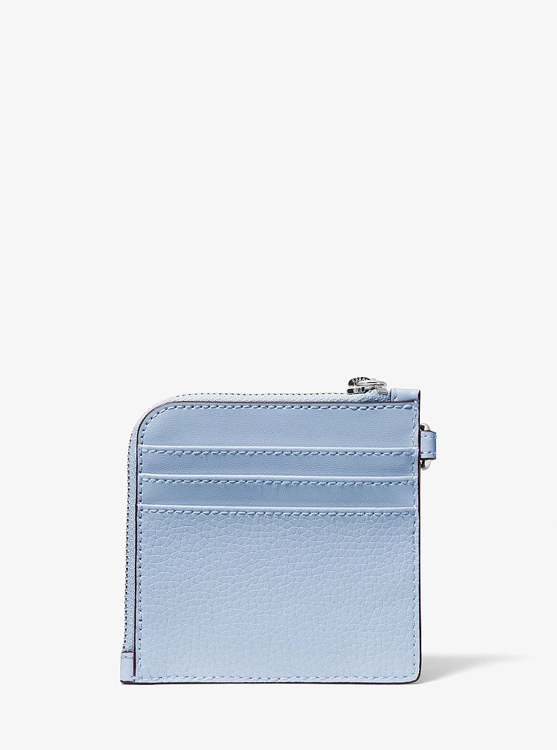 Jet Set Travel Medium Pebbled Leather Chain Wallet in PALE OCEAN | Michael Kors