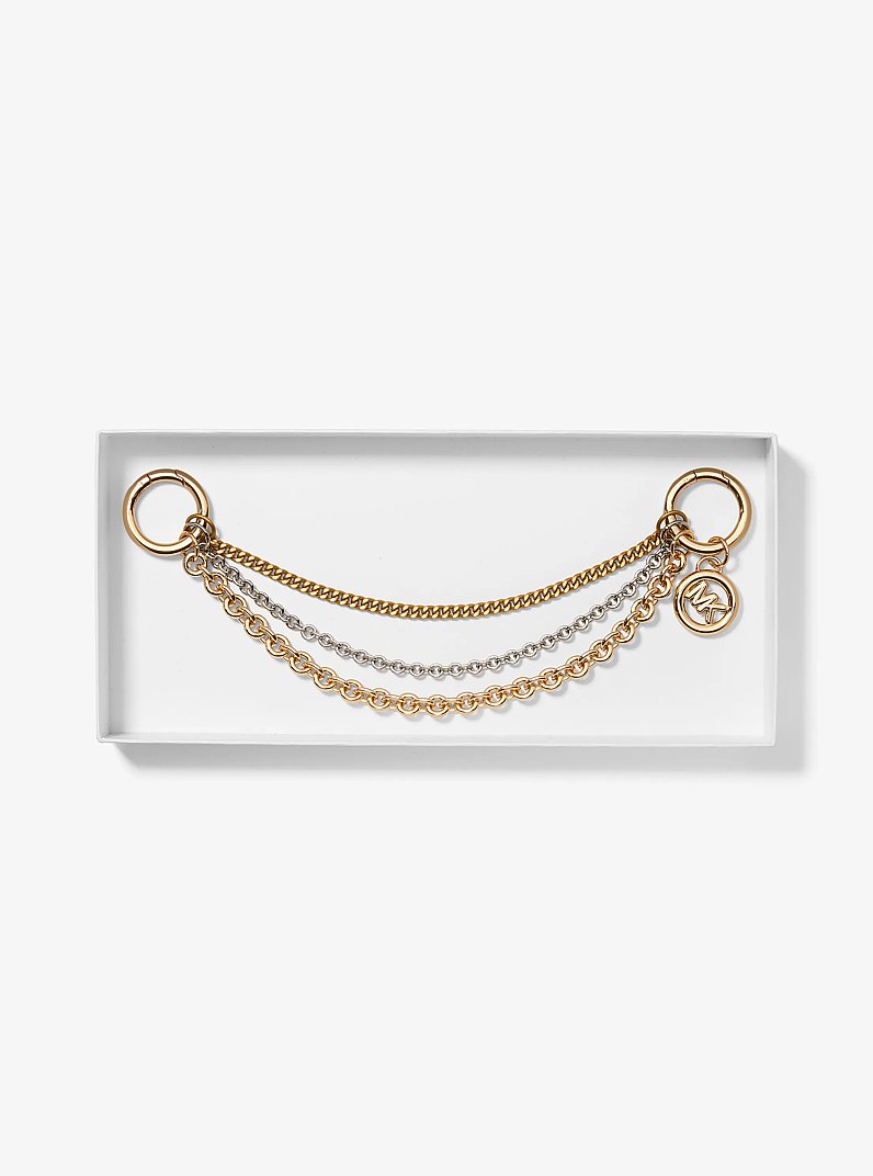Mixed-Metal Chain Bag Charm in ANTQU GL MLT | Michael Kors