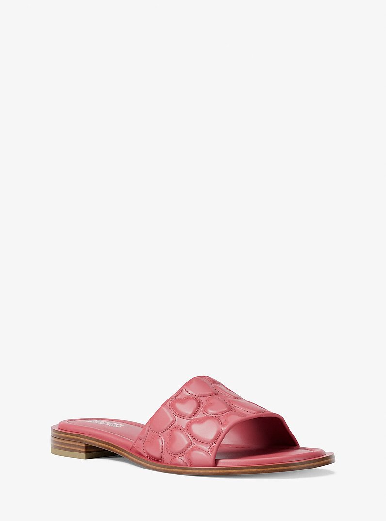 Hannah Heart Embroidered Slide Sandal in HIBISCUS - Sale | Michael