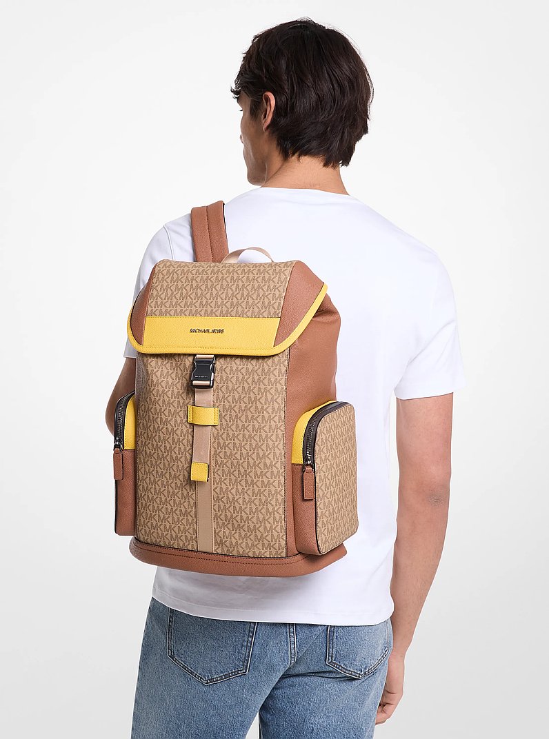 Cooper Color-Block Signature Logo Backpack in DAISY YELLOW | Michael Kors