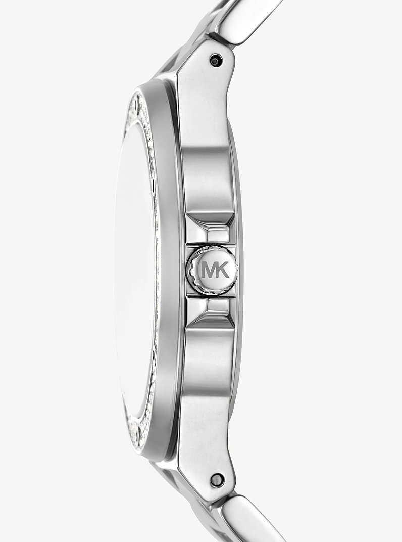 Lennox Pav&eacute; Silver-Tone Watch in SILVER | Michael Kors