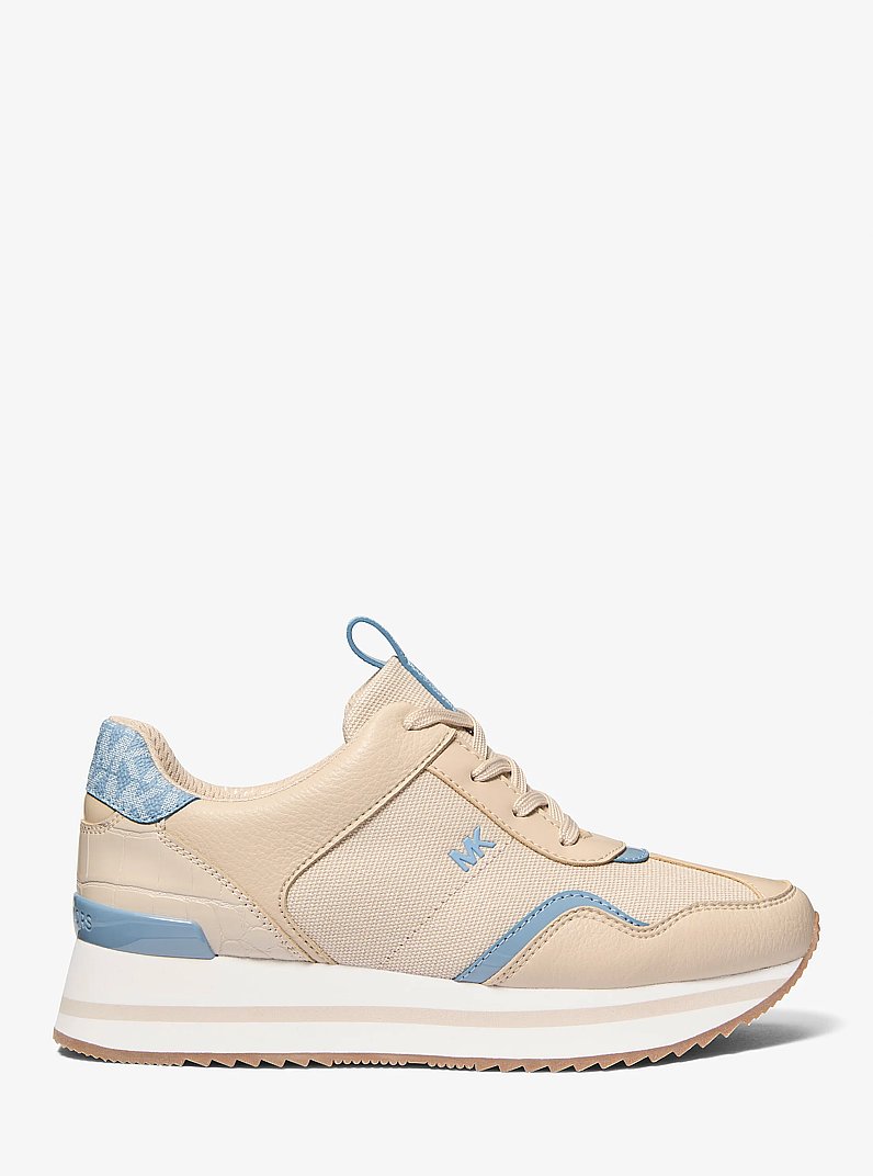 Raina Mixed-Media Trainer in CHAMBRAY | Michael Kors
