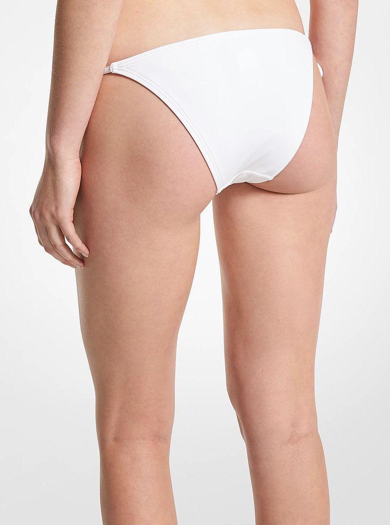 Stretch Nylon Bikini Bottom in WHITE | Michael Kors