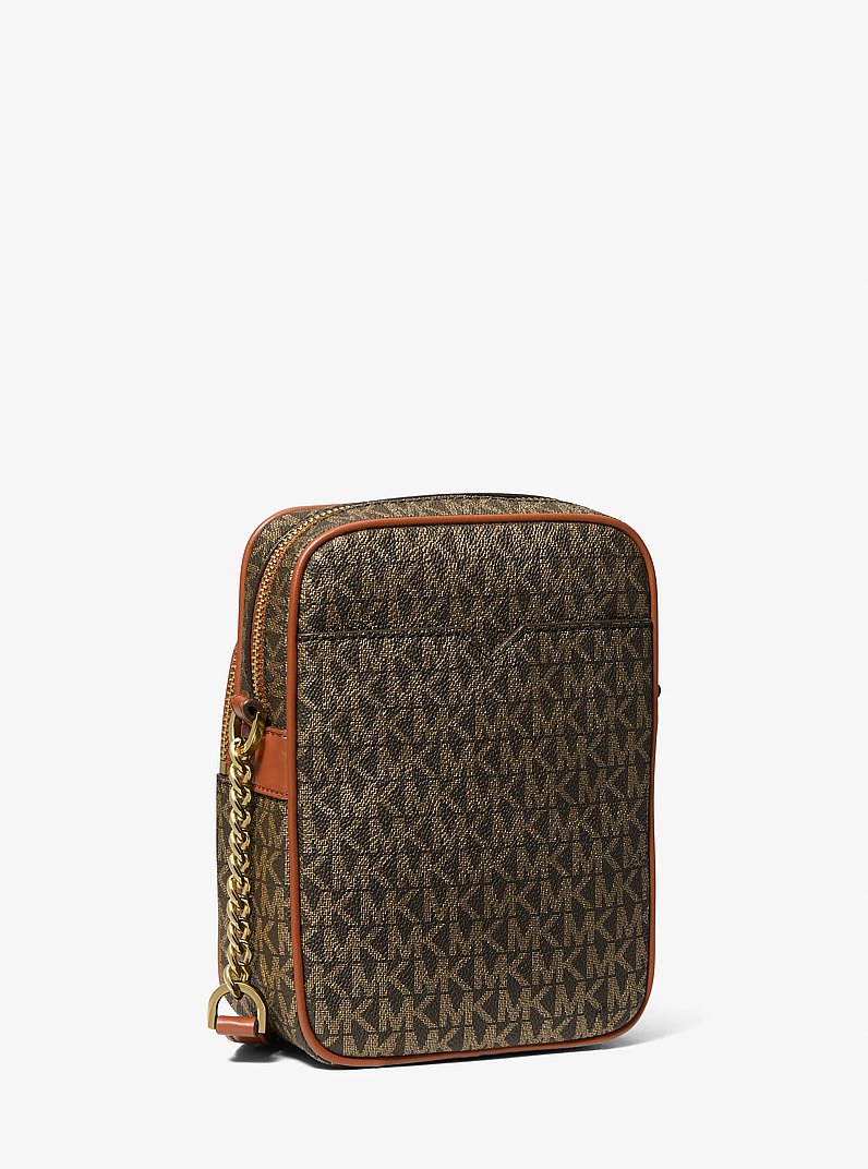 Bandolera Jet Set Travel mediana con logotipo in MARR&Oacute;N/DORADO | Michael Kors