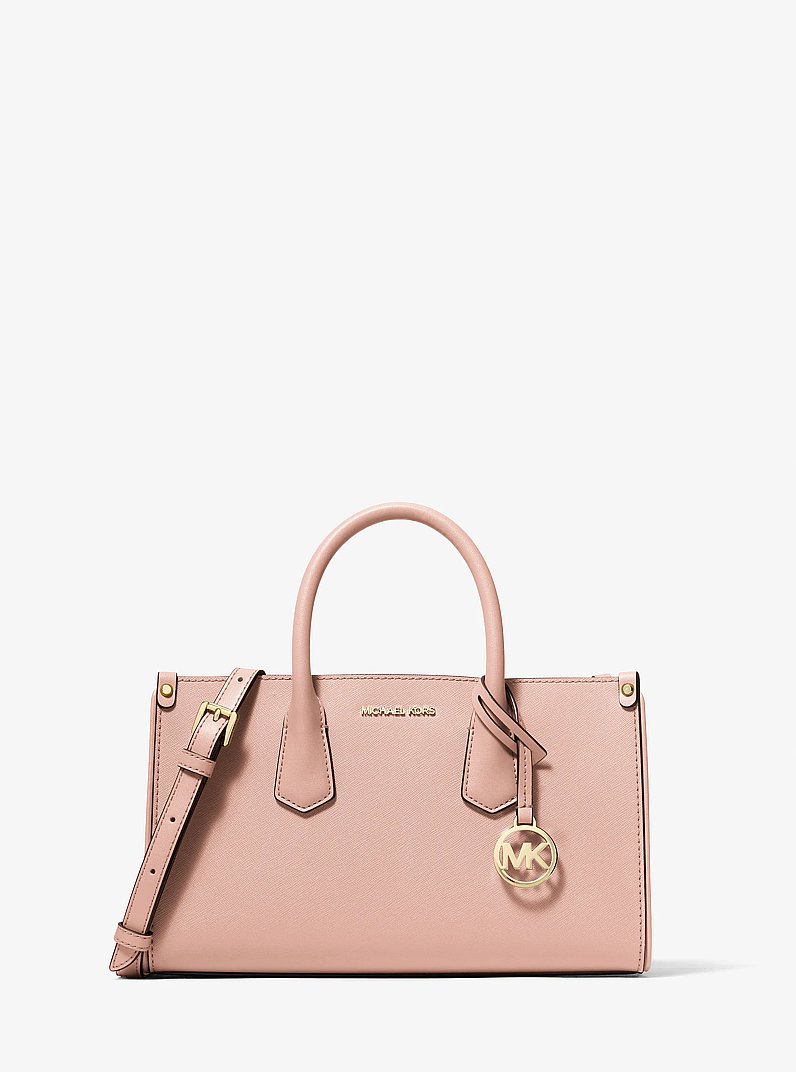 Borsa a tracolla convertibile Maple piccola in pelle Saffiano in ROSA TENUE | Michael Kors