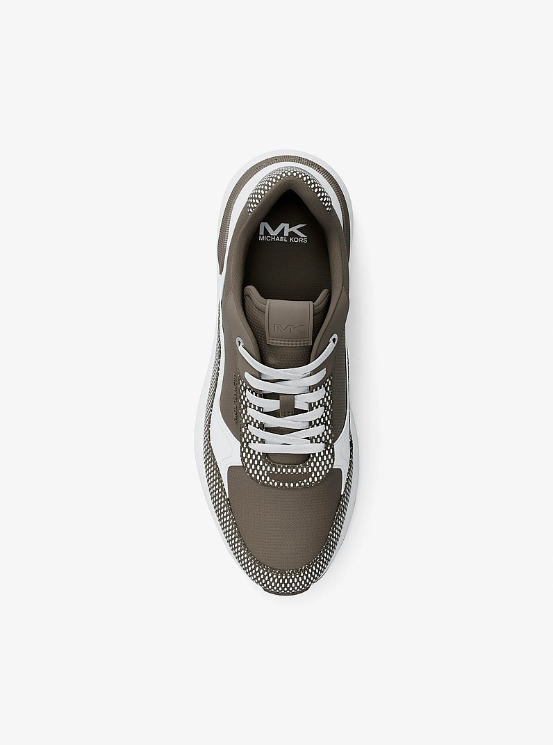 Trevor Mixed-Media Trainer in BIRCH | Michael Kors