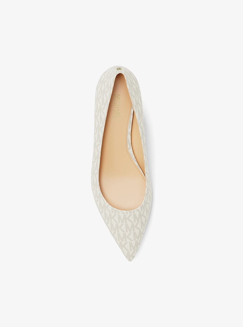 Alina Flex Signature Logo Kitten Heel Pump in VANILLA | Michael Kors