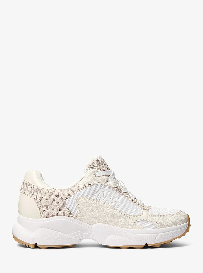 Samira Mixed-Media Trainer in VANILLA | Michael Kors
