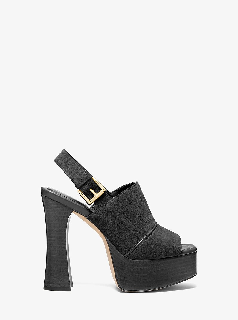 Rye Suede Platform Sandal in BLACK | Michael Kors