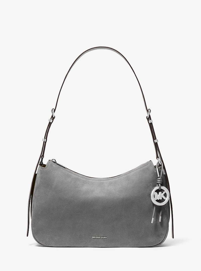 Nolita Medium Nubuck Shoulder Bag in STORM | Michael Kors