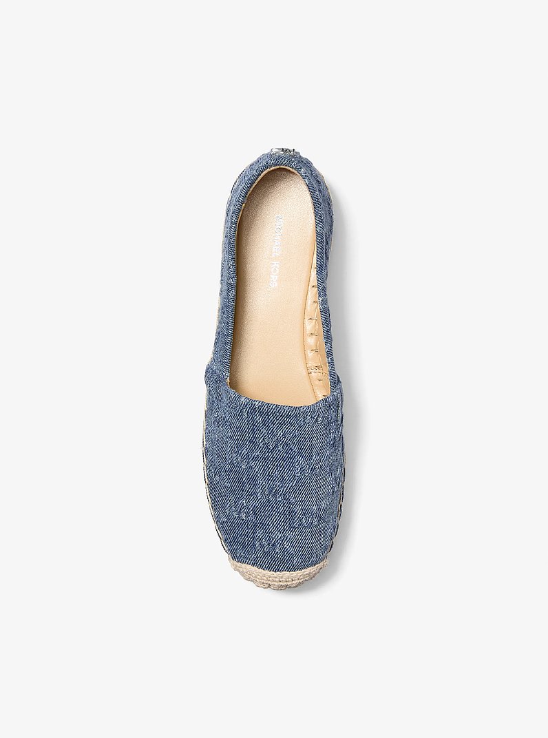Plateau-Espadrille Lynn aus Denim mit Logopr&auml;gung in UNION-WASCHUNG | Michael Kors