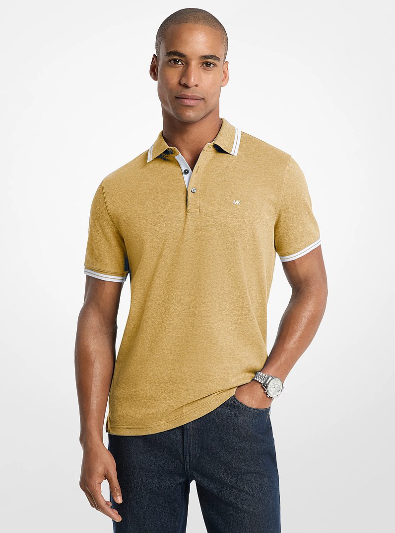 Greenwich Cotton Polo Shirt in OREGANO HTR | Michael Kors