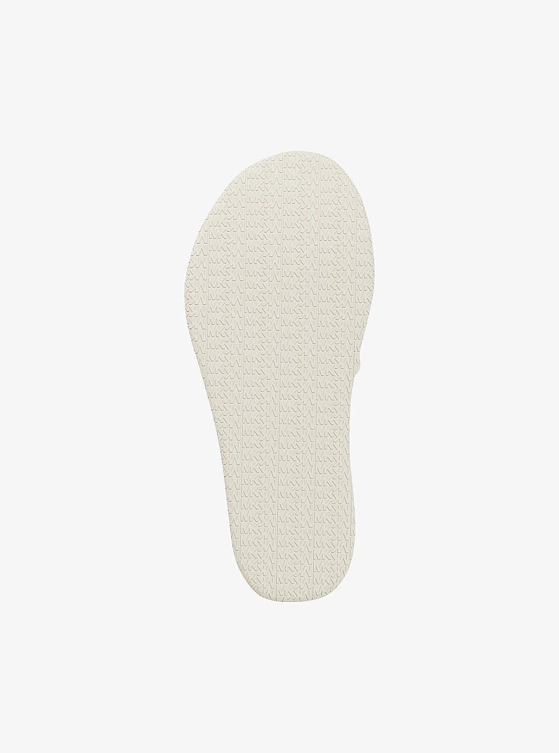 Palmer Printed Signature Logo Slide Sandal in VANILLA COMBO | Michael Kors