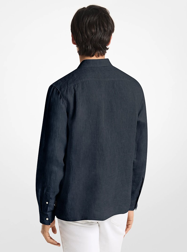 Classic-fit-Hemd aus Leinen in MIDNIGHT | Michael Kors