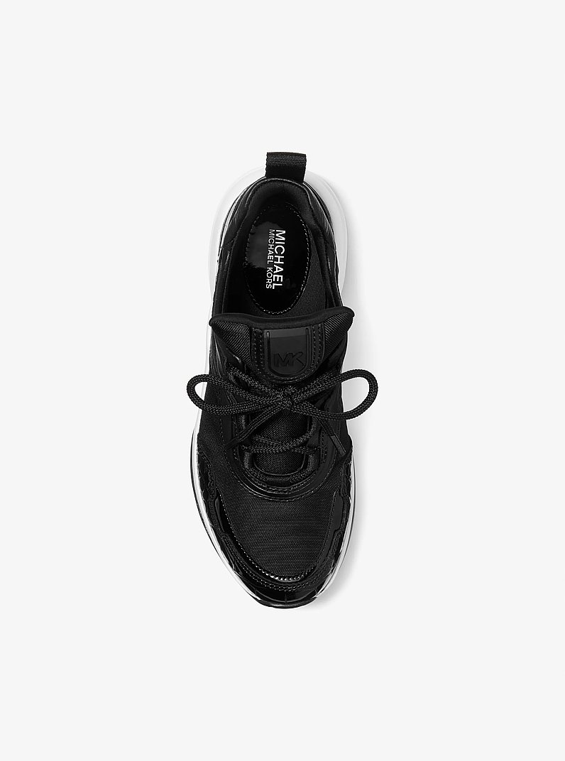 Olympia Mixed-Media Trainer in BLACK | Michael Kors