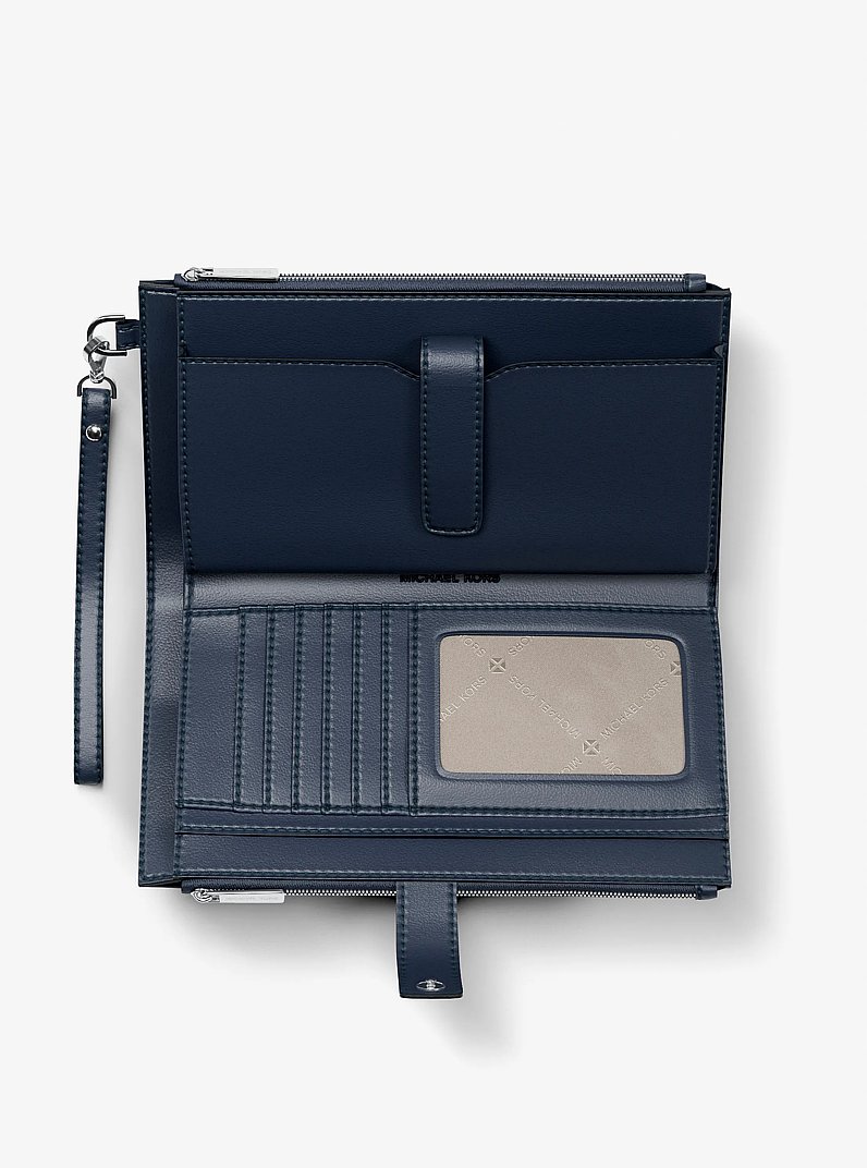 Jet Set Travel Large Printed Signature Logo Wristlet Wallet in ADMIRAL | Michael Kors
