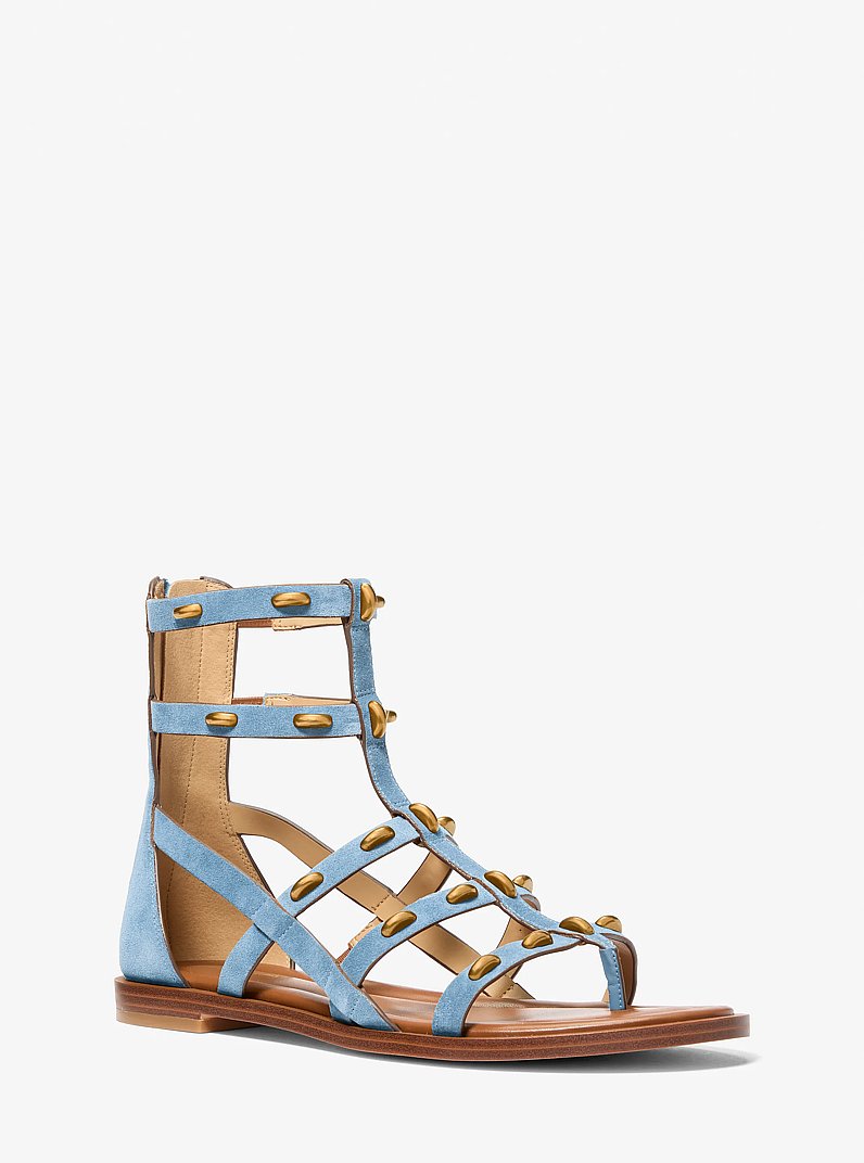 Noa Studded Suede Gladiator Sandal in CHAMBRAY | Michael Kors