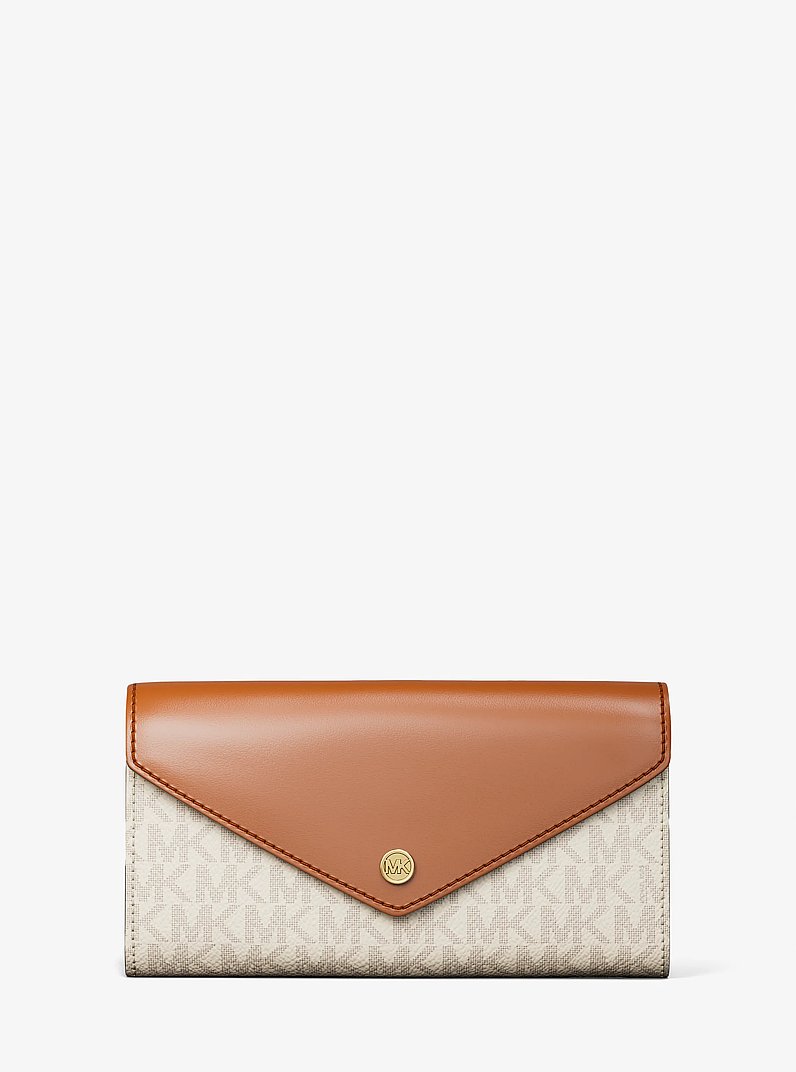 Jet Set Travel Large Signature Envelope Wallet in VANILLA | Michael Kors