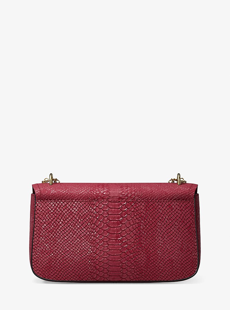 Tribeca Large Snake Embossed Leather Shoulder Bag in MULBERRY | Michael Kors