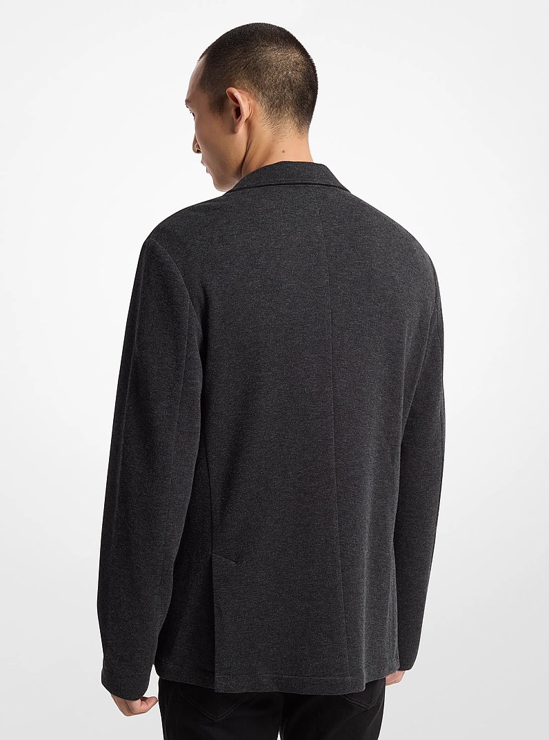 Double Face Cotton Blend Blazer in CHARCOAL | Michael Kors