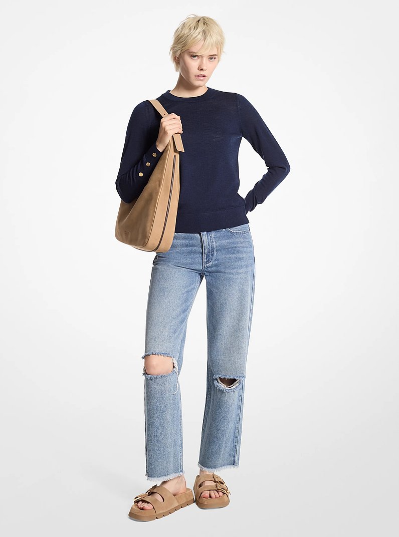 Pull en laine m&eacute;rinos in MIDNIGHTBLUE | Michael Kors