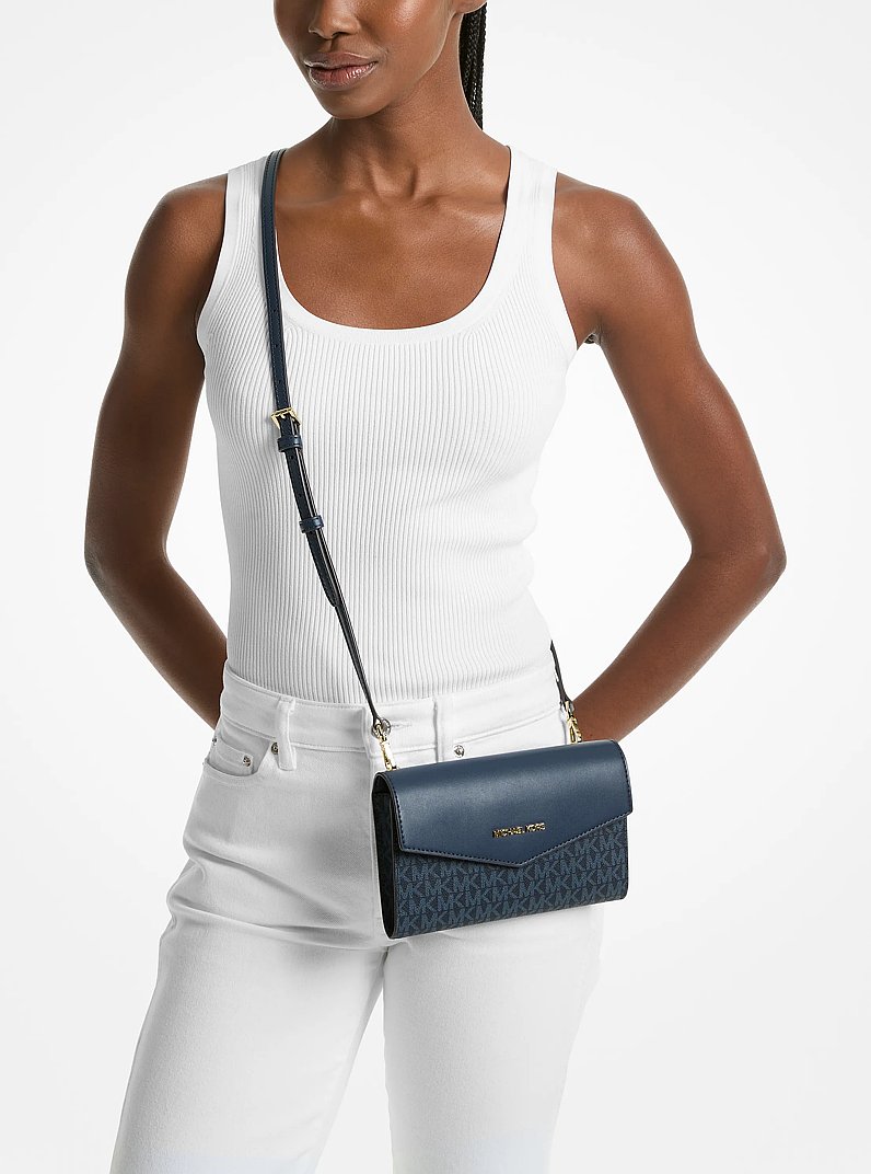 Charlotte Large Saffiano Leather 3-in-1 Tote Bag in BLEU MARINE | Michael Kors