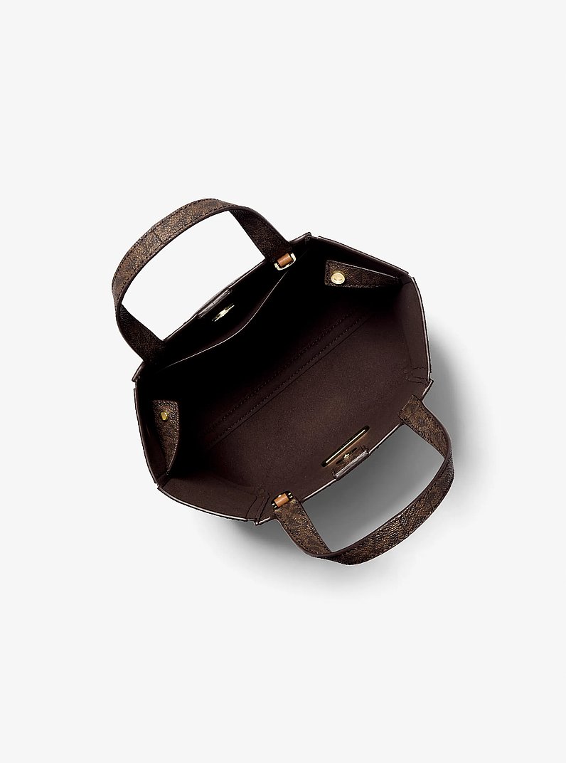 Jordi Small Signature Logo Convertible Tote Bag in BRN/ACORN | Michael Kors