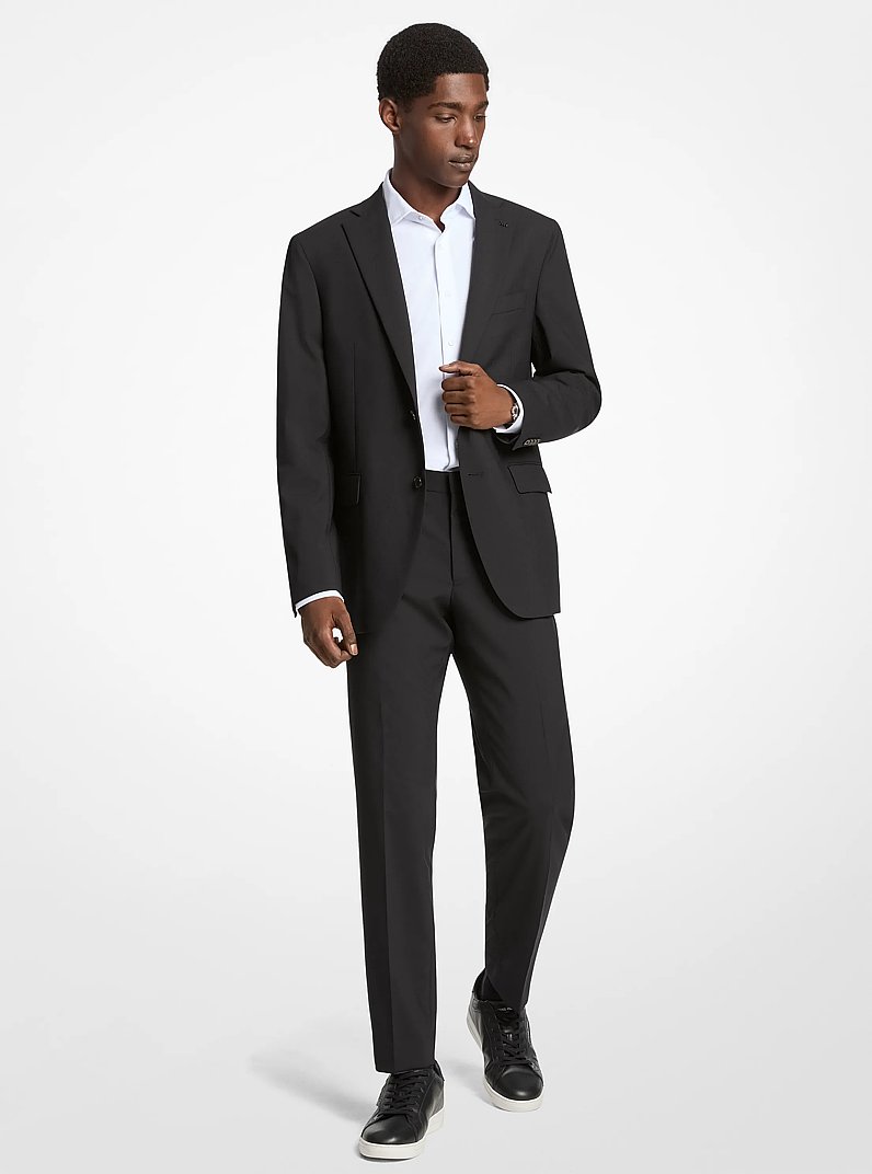 Slim-Fit Wool Blend Travel Suit in BLACK | Michael Kors