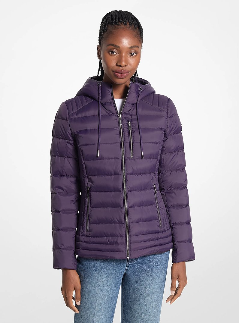 Hooded Puffer Jacket in DARK IRIS | Michael Kors