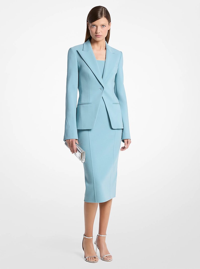 Stretch Pebble Crepe Blazer in SEAGLASS | Michael Kors