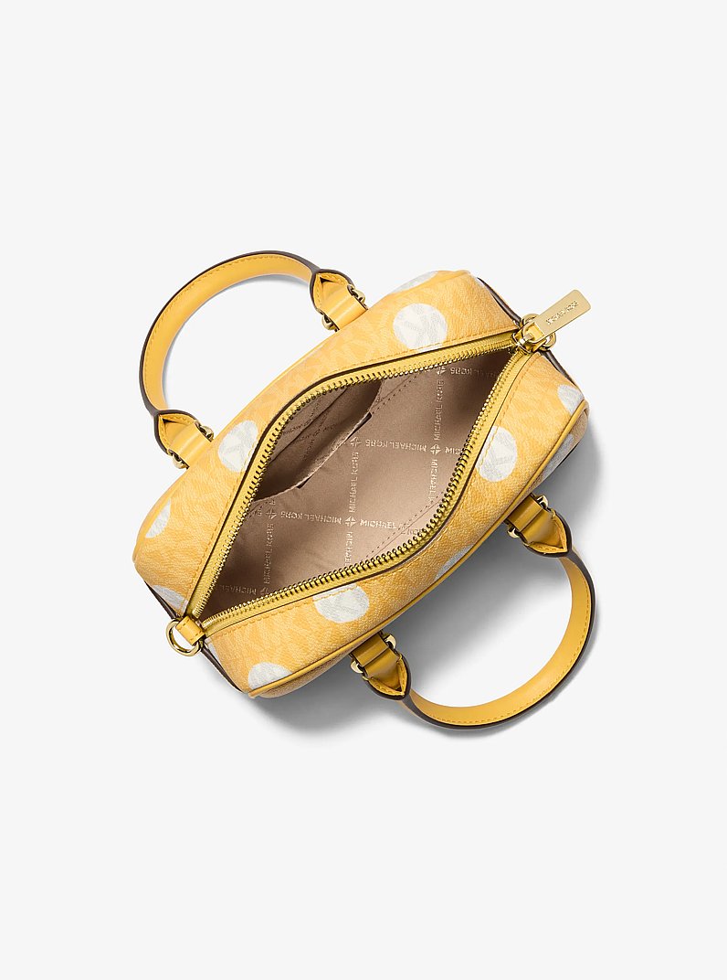 Thompson Extra-Small Polka Dot Signature Logo Satchel in DAISY YELLOW | Michael Kors