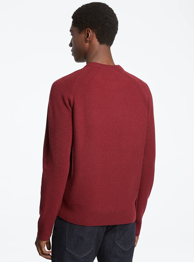 Wool Blend Crewneck Sweater in CHERRY | Michael Kors