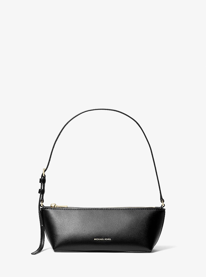 Laila Small Leather Pochette in BLACK | Michael Kors