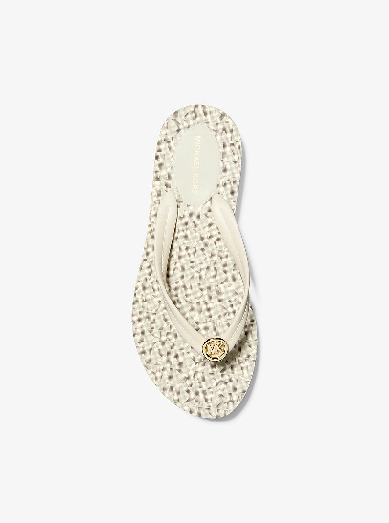 Posie Signature Logo Flip Flop in VANILLA | Michael Kors