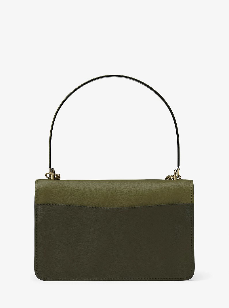 Grand sac port&eacute; &eacute;paule Claire &agrave; couleurs contrast&eacute;es en cuir in PISTACHE MULTI | Michael Kors