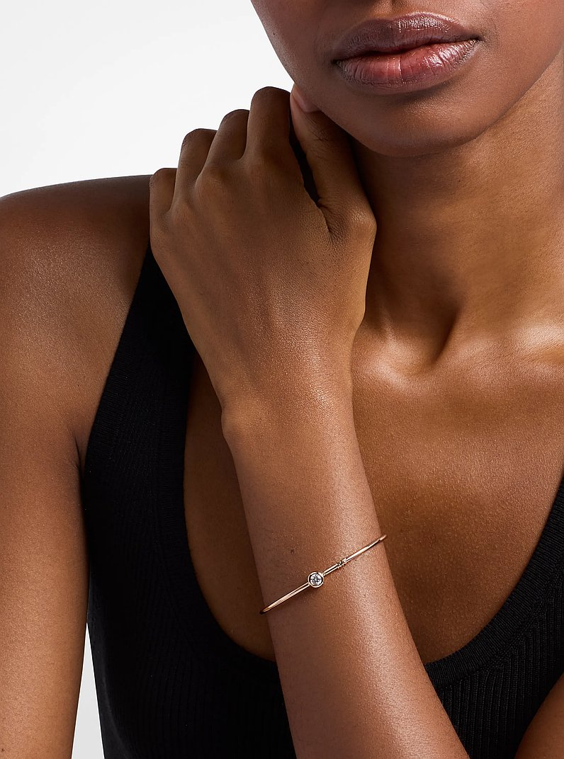 Pulsera r&iacute;gida con piedra redonda in DORADO ROSA | Michael Kors