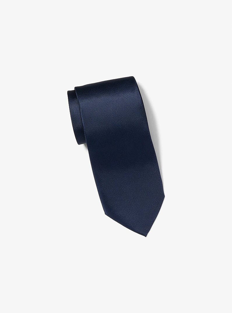 Coffret cadeau avec cravate en soie et carr&eacute; de poche &agrave; imprim&eacute; in BLEU MARINE | Michael Kors