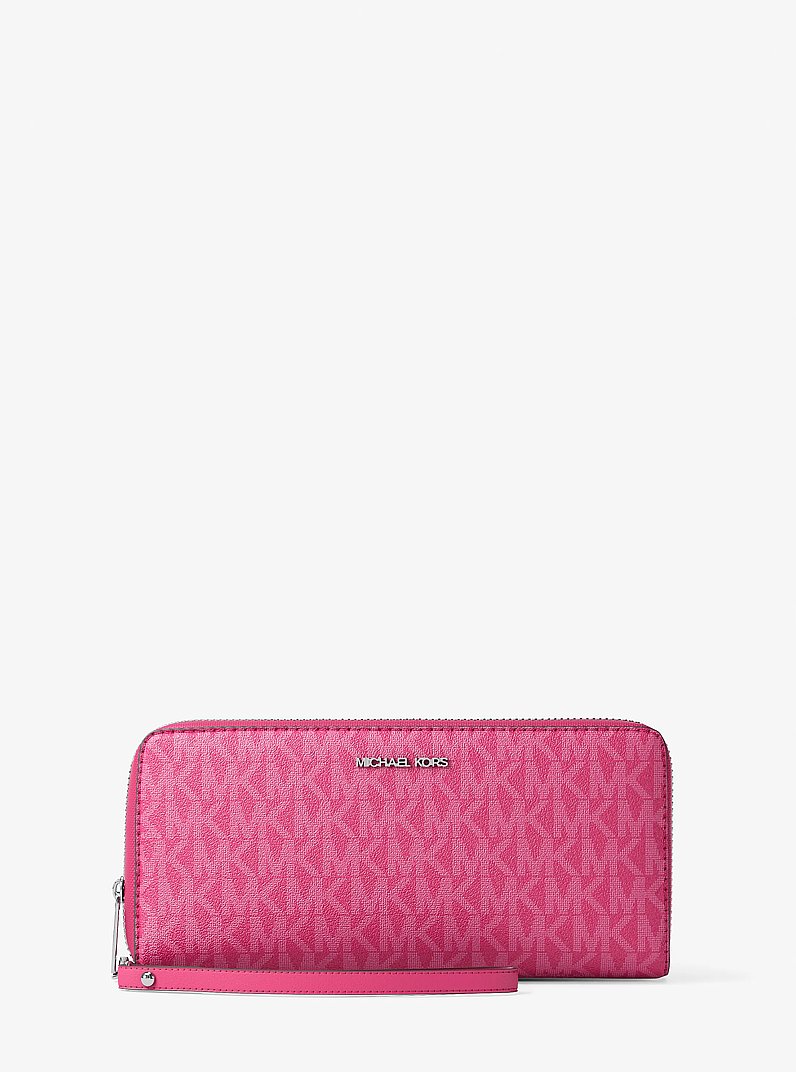 Large Logo Continental Wallet in RASPBERRY | Michael Kors