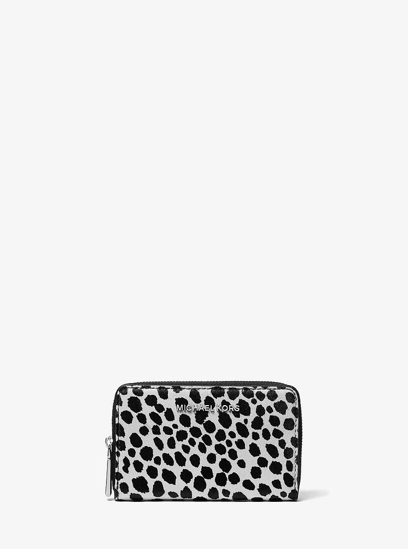 Jet Set Small Cheetah Print Calf Hair Wallet in BLACK COMBO | Michael Kors