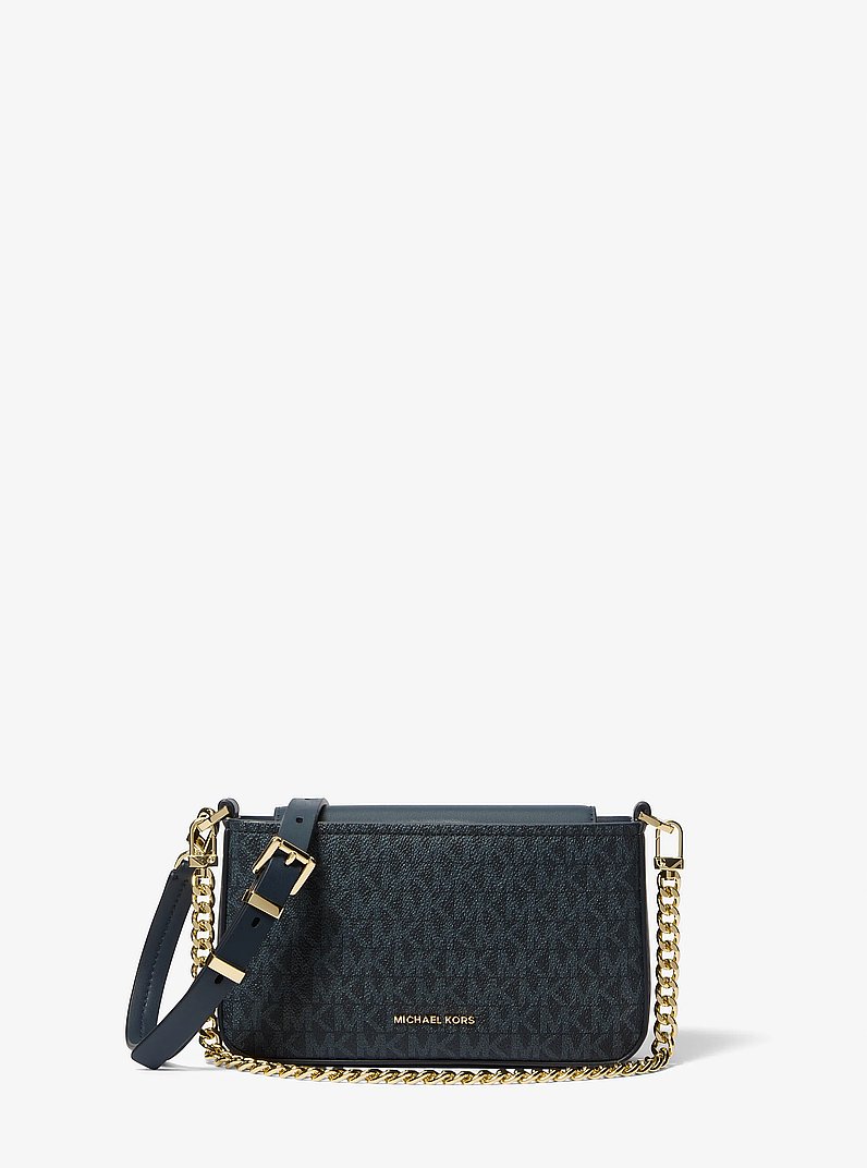Bryant Small Signature Logo Convertible Pochette in ADMRL/PLBLUE | Michael Kors