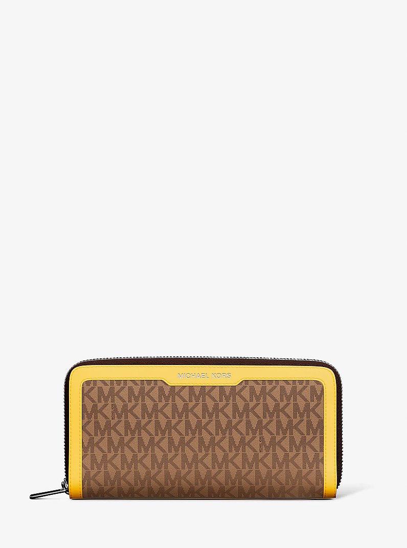 Portefeuille Cooper &agrave; fermeture &eacute;clair tout autour et logo Signature in JAUNE MARGUERITE | Michael Kors