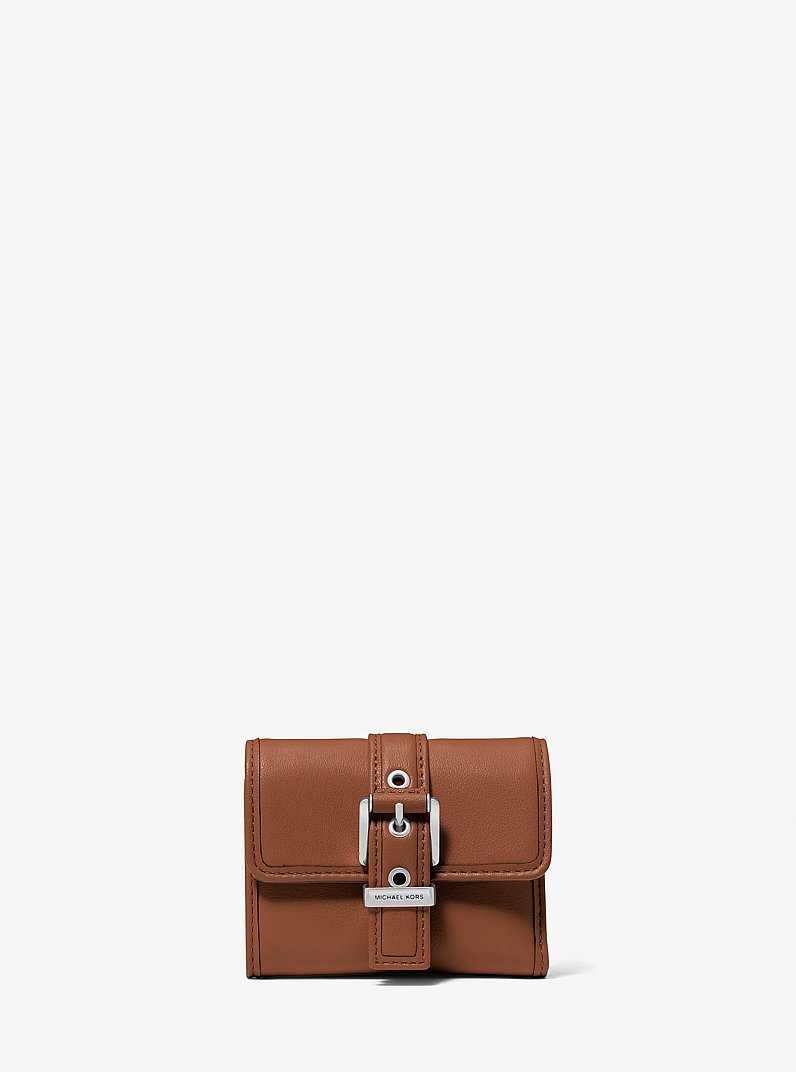 Colby Small Leather Tri-Fold Wallet in LUGGAGE | Michael Kors